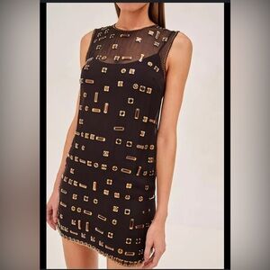 Alexis Black and Gold Mini Dress